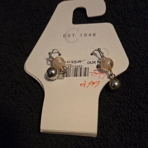 Elegant Silver and Pink Earrings